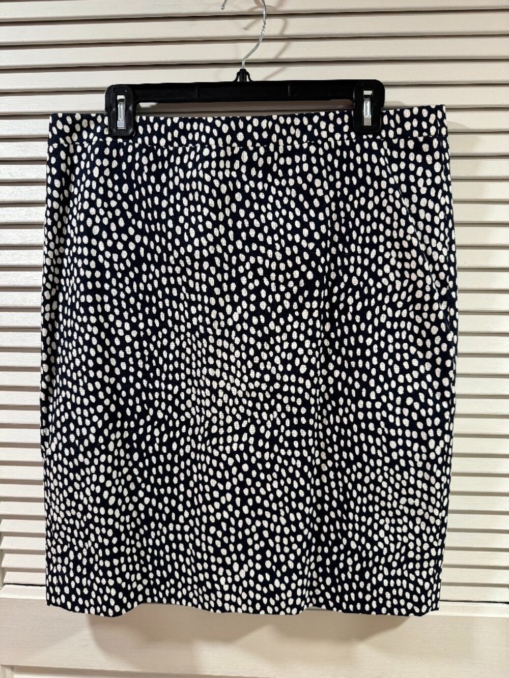 J.Crew Navy Printed Pencil Skirt – Size 12 (Fully Lined)